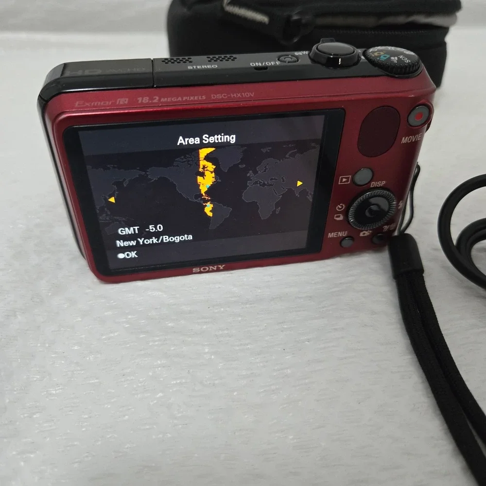 Sony Cyber-shot DSC-HX10V 18.2MP Digital Camera Red 16x Optical Zoom Bundle